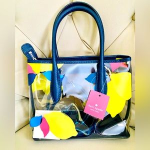 NWT Kate Spade Lemon Zest clear hand bag
